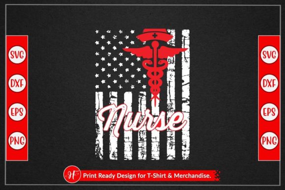 Patriotic American Usa Flag Nurse Graphics and Crafts