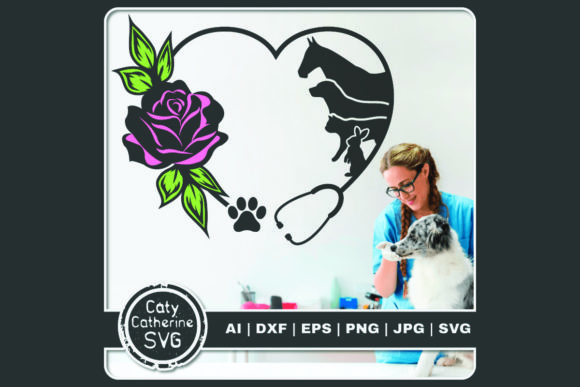 Veterinary Surgeon Heart Stethoscope Graphics and Crafts